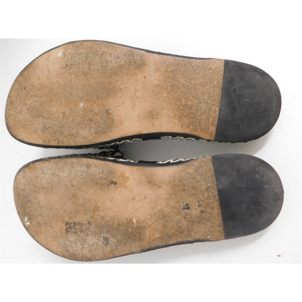 Isabel Marant‎ Black Beige Rafia Slide Sandals sz 36 - Picture 6 of 6
